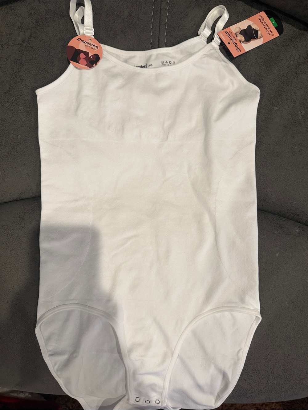 Shapermint White Girls' Sleeveless One-Piece Bodysuit